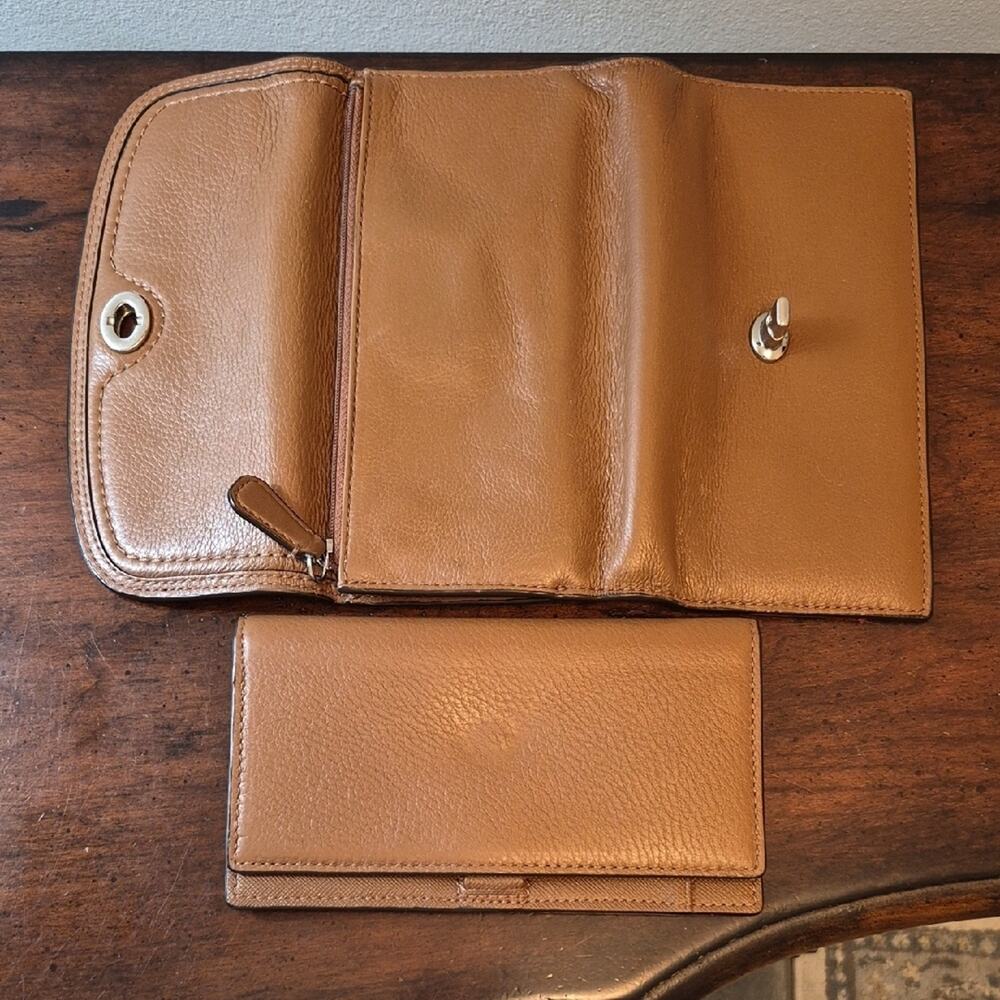 Coach City Bag Tan Leather Shoulder Crossbody Bag and Wallet Set Checkbook 9790 - Picture 4 of 16